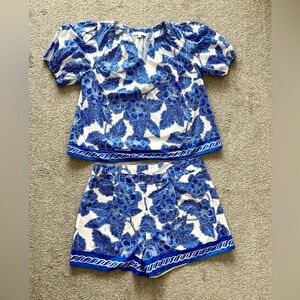 NWOT Sugarlips Botanical Print Too and Shorts Set Size 2X